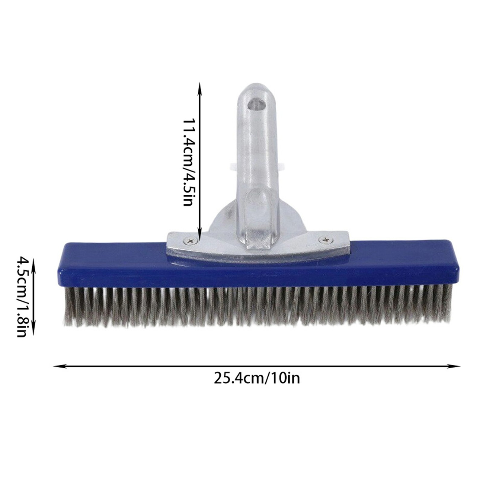 10&Prime; Stainless Steel Wire Bristle Pool Brush, Clean Concrete Rust, Tile Calcium
