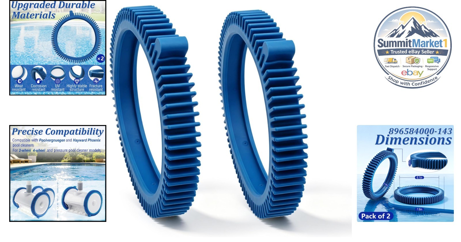 Replacement Tires 896584000-143 Blue Front Tire Kit 2 Pack