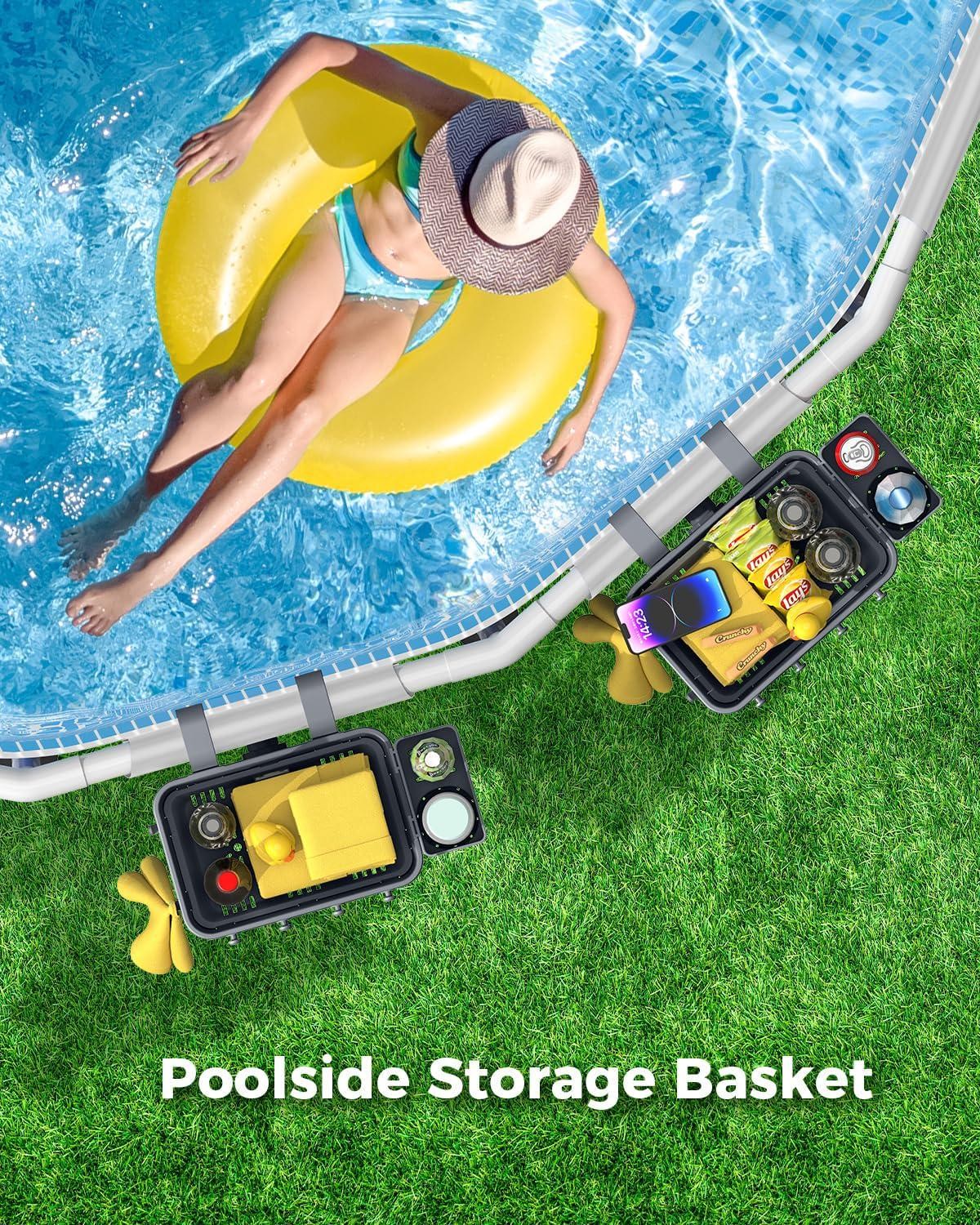 Poolside Storage Basket Above Ground Pools Swimming Pool Storage Basket Pool Cup