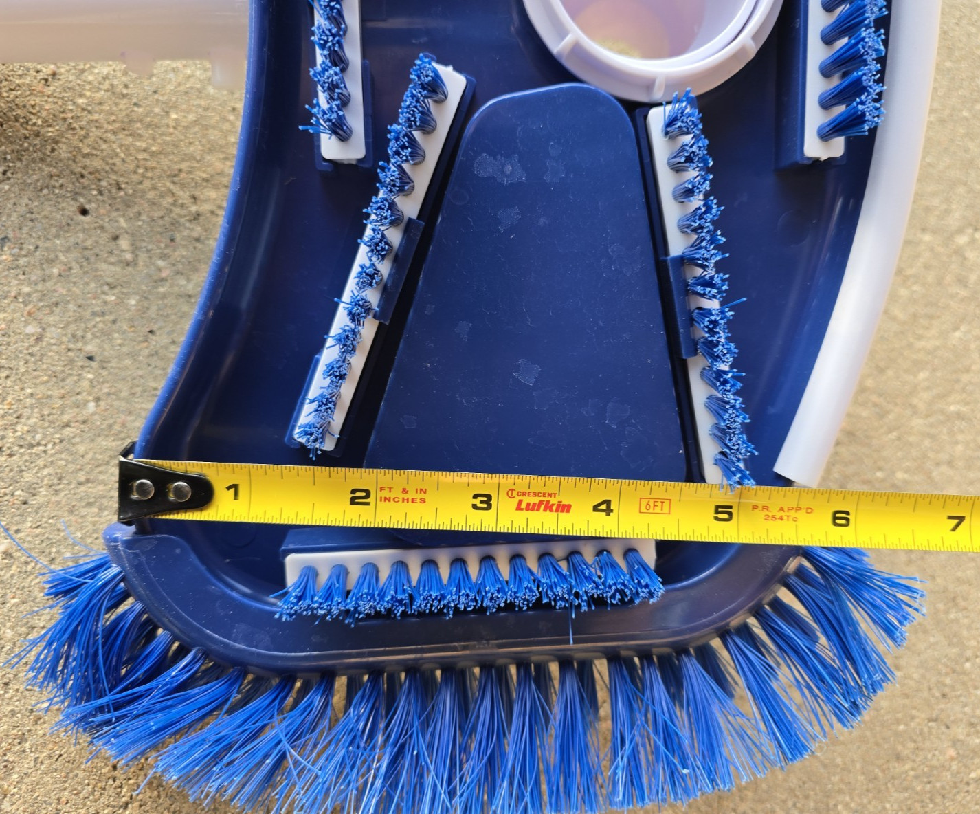14&Prime; Vacuum Pool Brush Head Blue White Swimming Pool Cleaner Attachment Weighted
