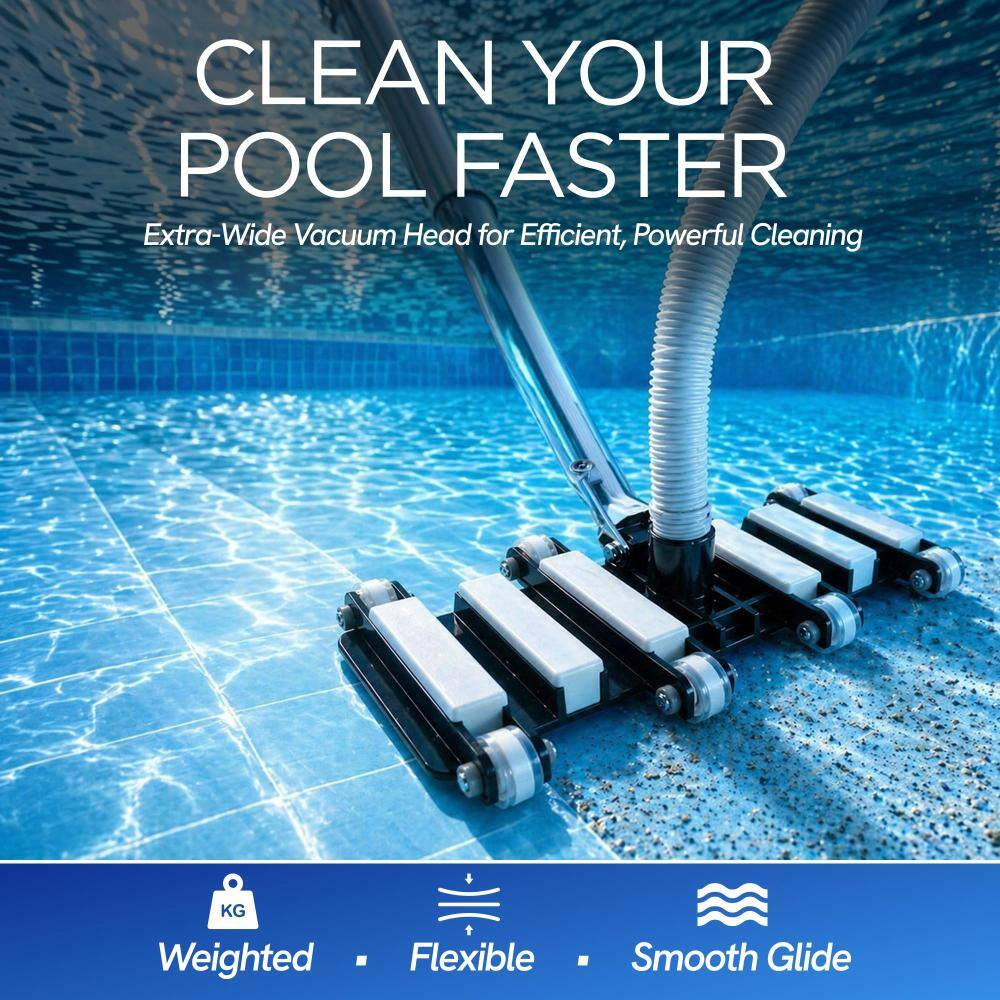 14.4 In. Weighted Flexible Pool Vacuum Head for Inground & above Ground Pools, 1