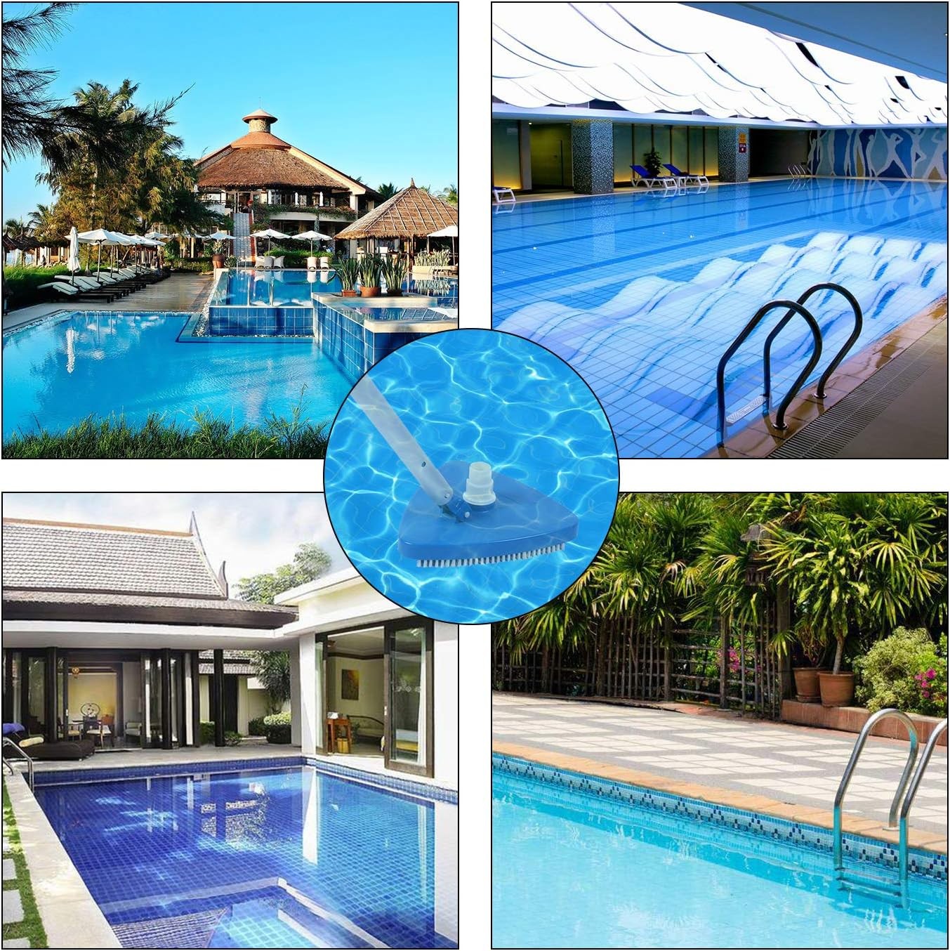 Weighted Triangular Pool Vacuum Head for Above Ground and Inground Pool Cleaning