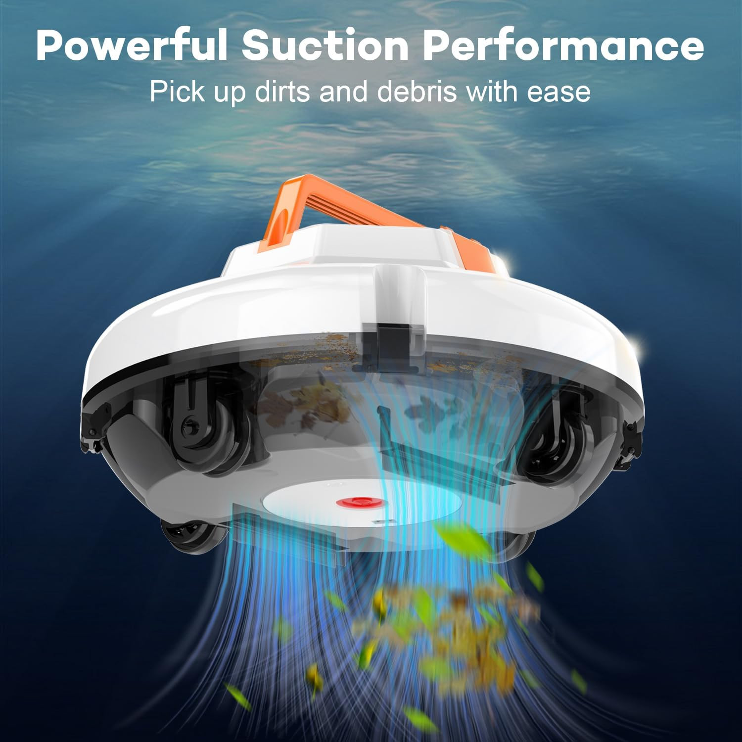Robot Pool Vacuum for above Ground Pool, Cordless Robotic Pool Cleaner Dual Moto