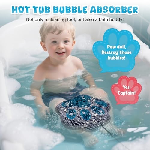 Cute Paw Hot Tub Scum Absorber – Reusable Oil Absorbing Sponge & Paw 2 Pack