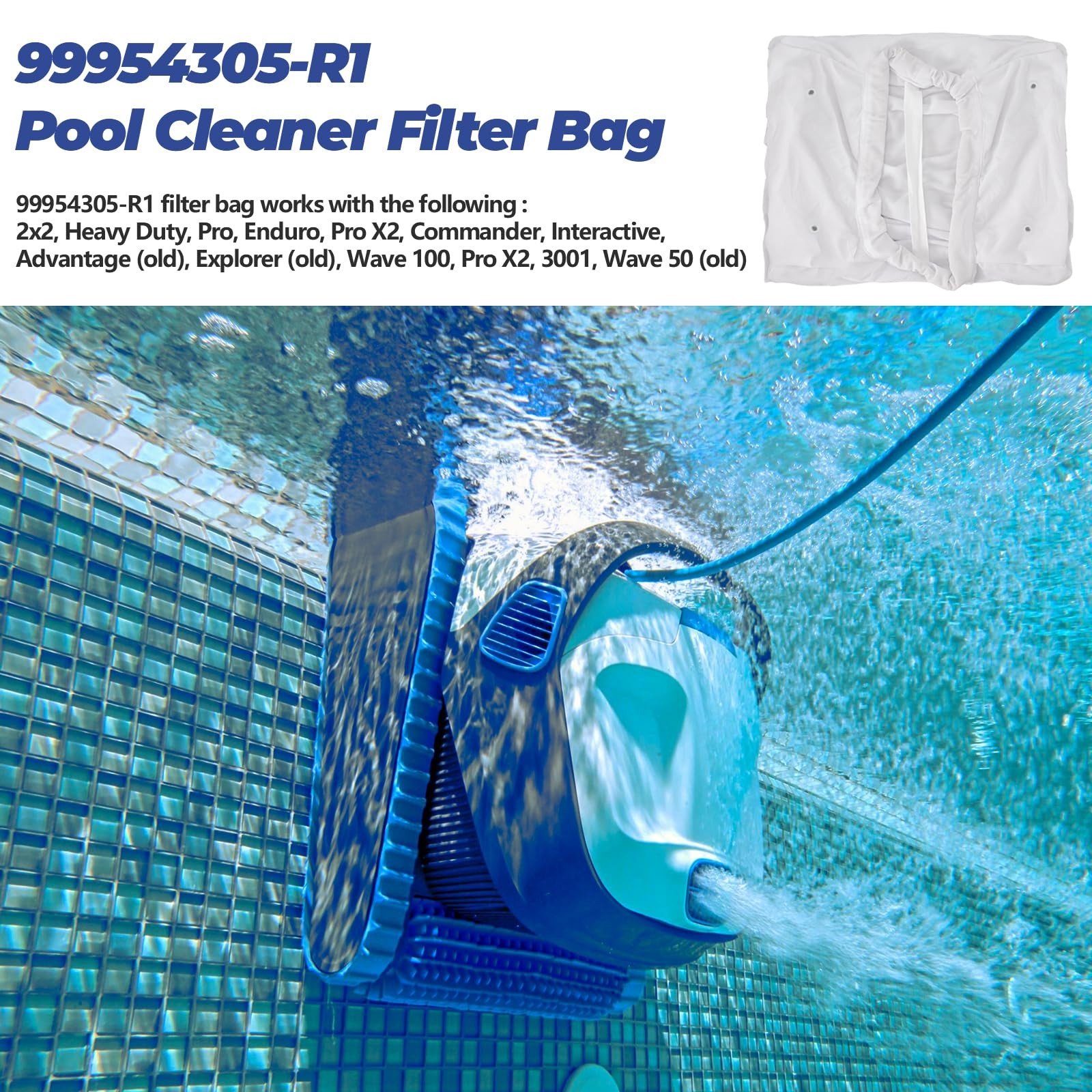 Dolphin Maytronics Replacement Micro Filter Bag 70 99954305-R1 for Pool Cleaners