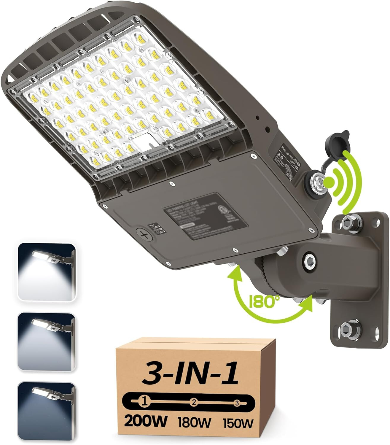 super bright Parking Lot Led Light 200W/180W/150W Adjustable Shoebox Slip Fitter