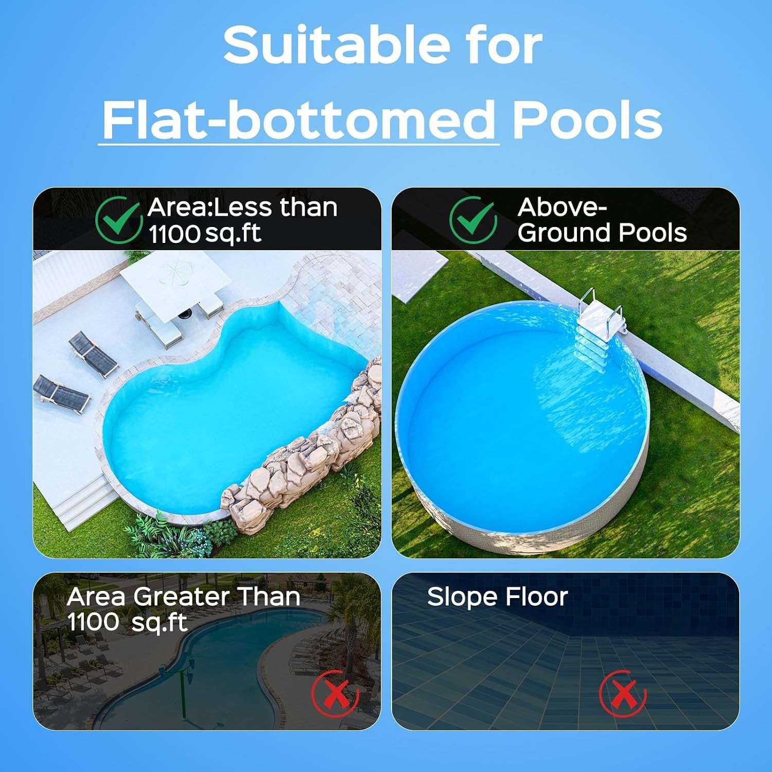 Cordless Robotic Pool Cleaner with Dual-Layer Filtration – 1100 Sq. Ft. Coverage