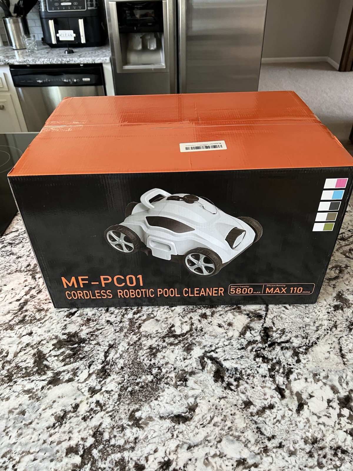 CORDLESS GREY ROBOTIC POOL CLEANER Meanfun MF-PC01 Grey NEW