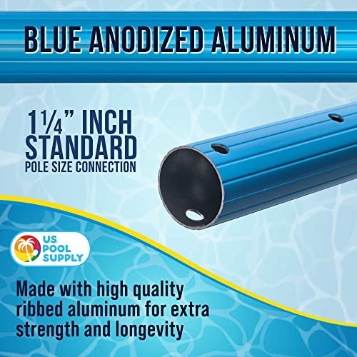 12ft Telescopic Aluminum Pool Pole – Skimmer, Rake, Brush, Vacuum Handle, 3-Piec