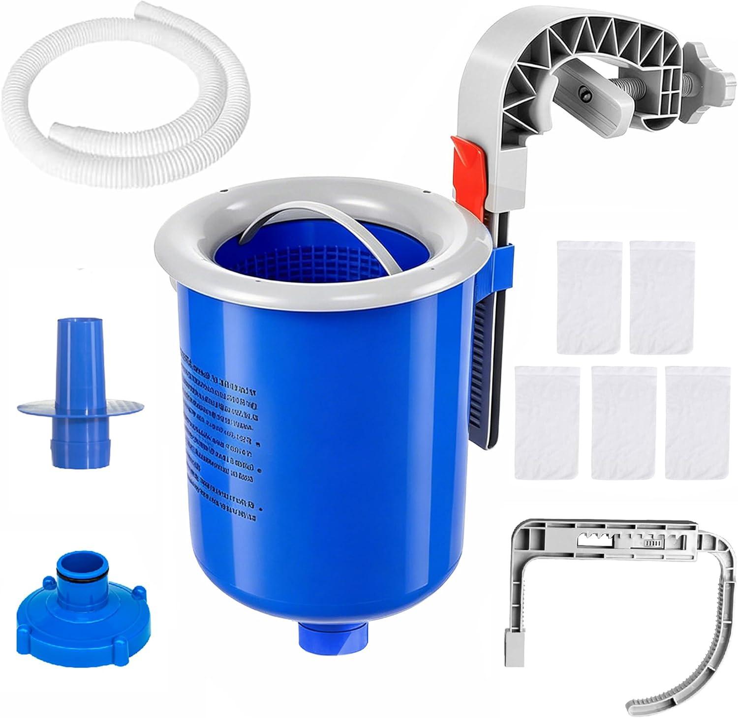 Above Ground Pool Skimmer with 5 Skimmer Socks, Wall Mount Surface Skimmer with