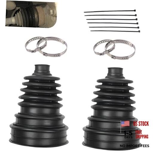 2 PCS CV Axle Boot, Leak Proof Wear Resistant Bushing, No-opening External