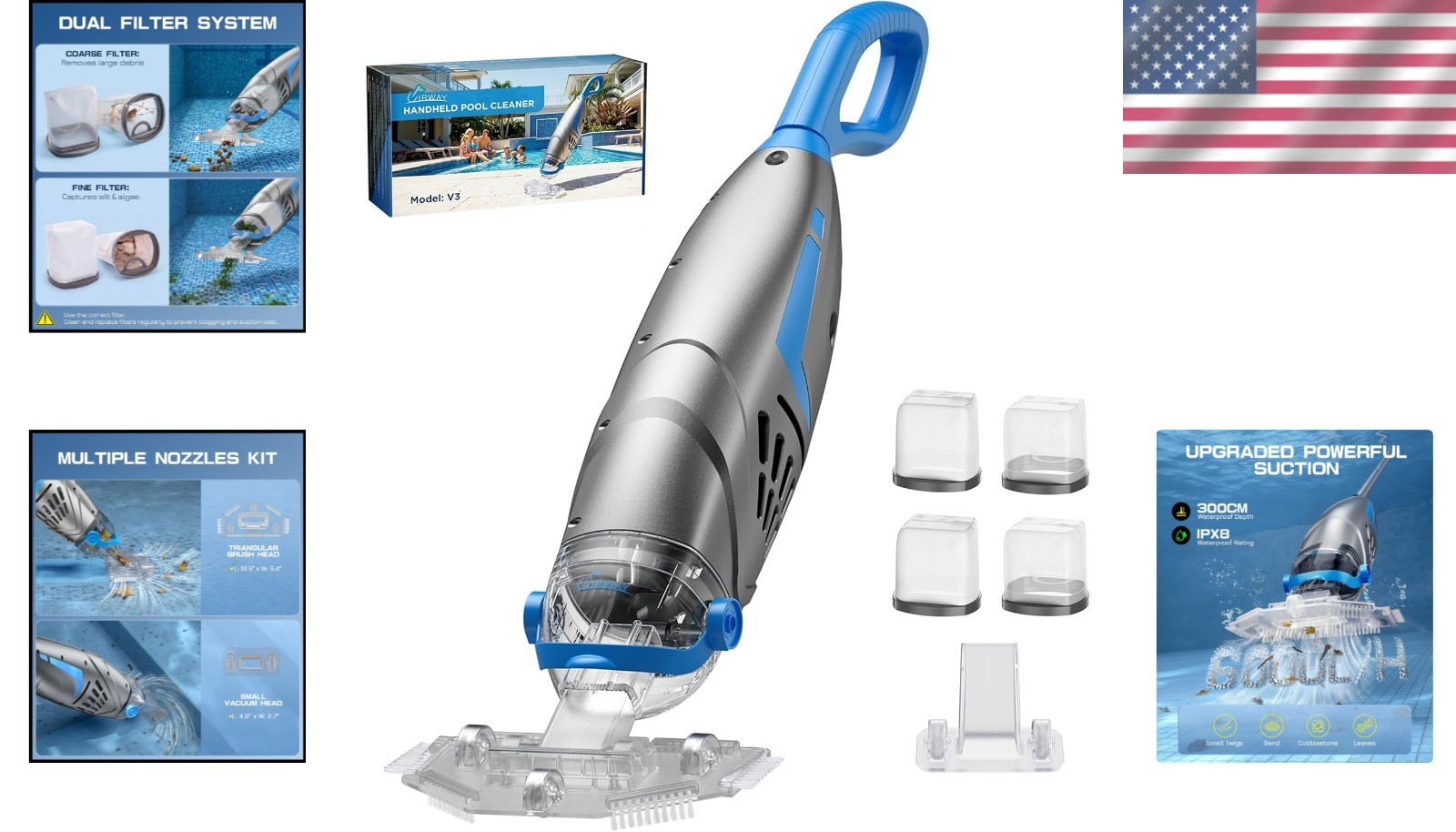2026 Cordless Pool Vacuum with 6000 L/H Suction for Above & Inground Pools