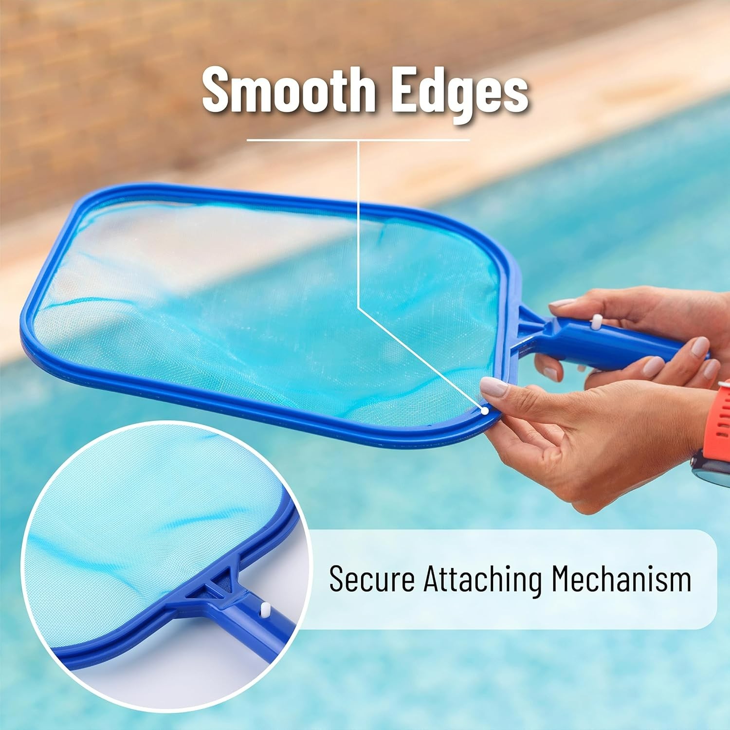 Ergonomic Pool Leaf Skimmer Net – Universal Attachment, Lightweight & Durable