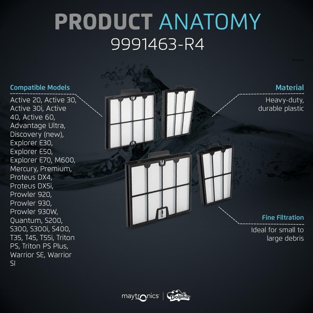 MAYTRONICS / DOLPHIN P/N: 9991463-R4 FILTER PANEL FOR ROUGH DEBRIS (SET 4)