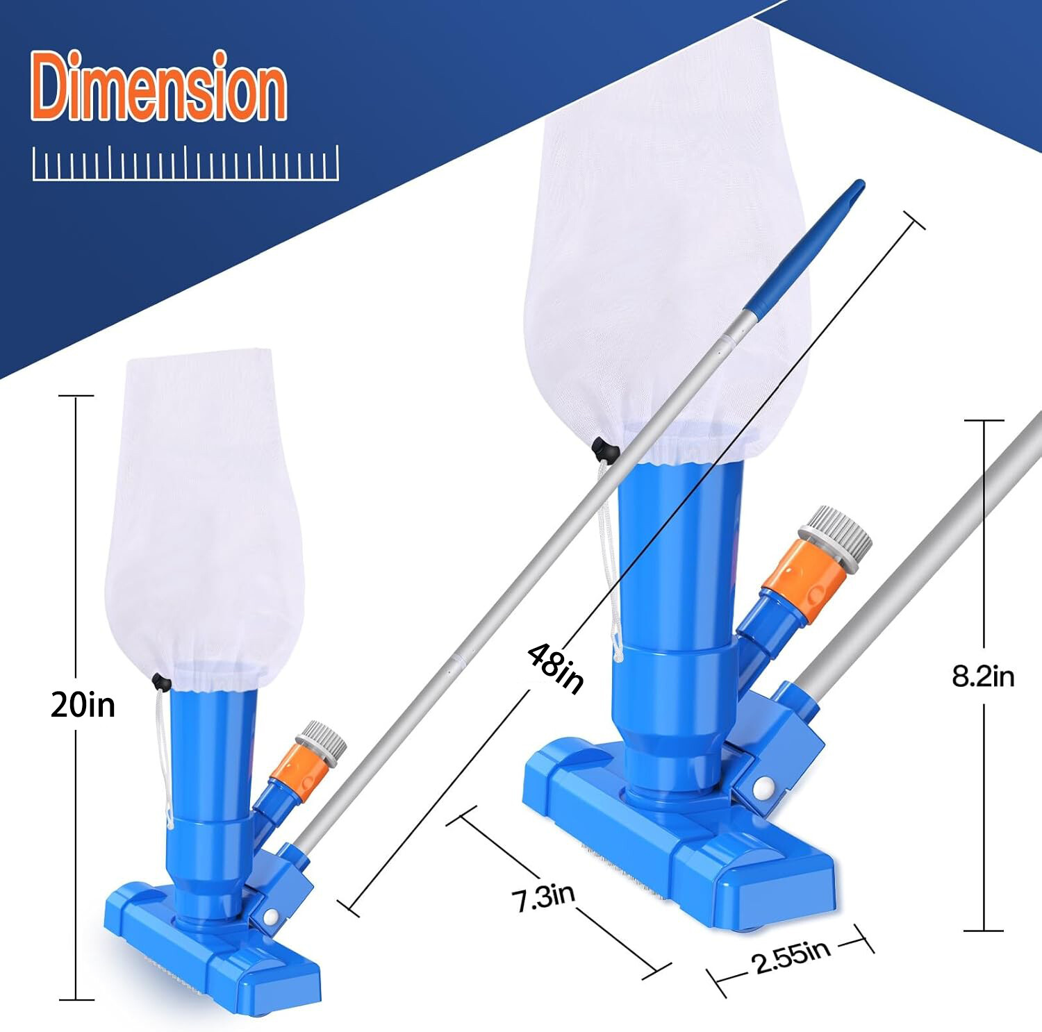 Upgraded Handheld Pool Vacuum for above Ground Pool – Swimming Pool Jet Cleaner