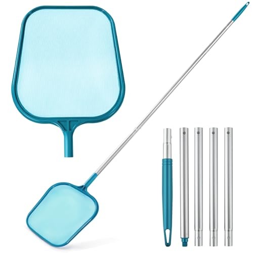Pool Skimmer – Pool Skimmer Net with 5 Section Pool Skimmer with 5 pole, Teal