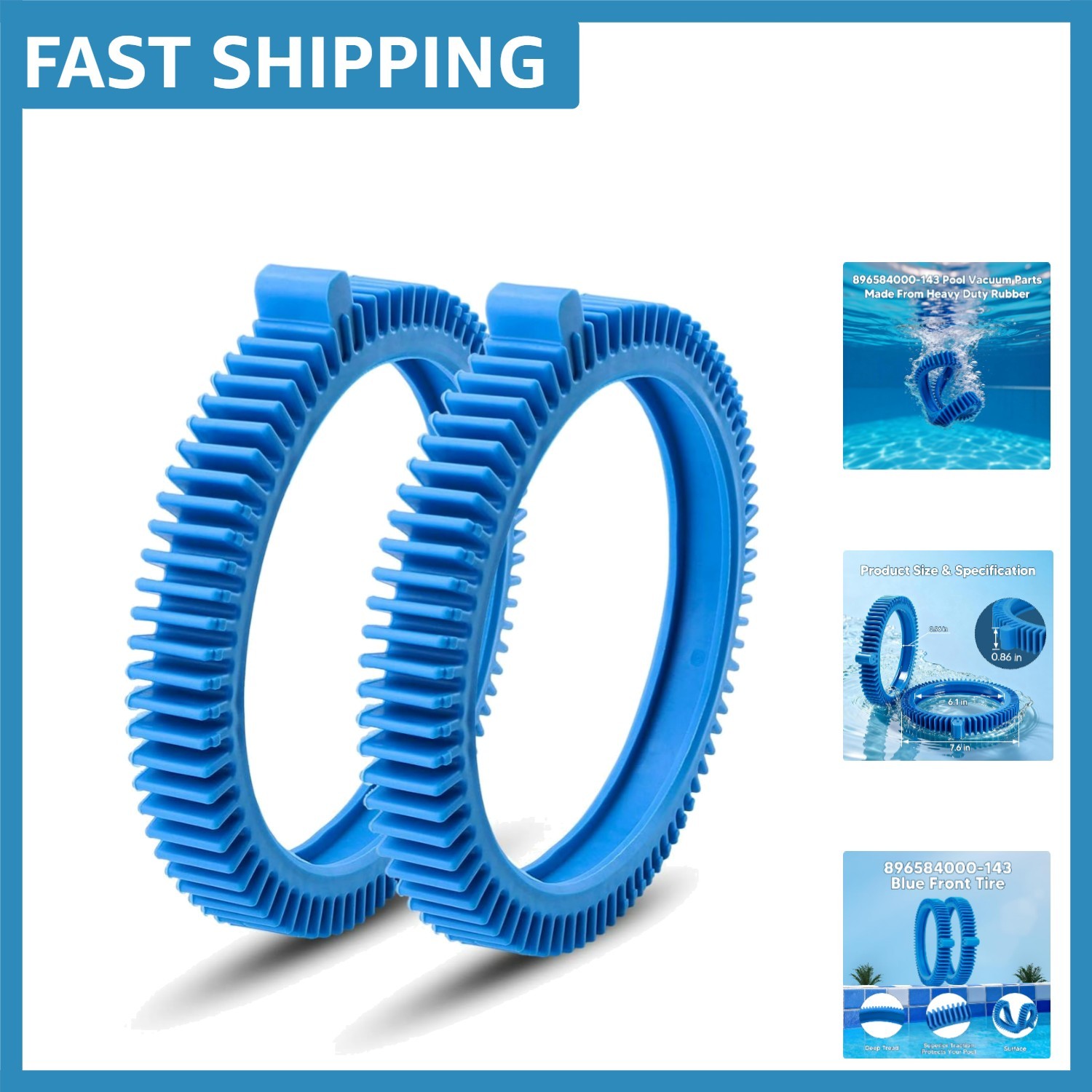 Suction-Powered Blue Tire Kit for Hayward Pool Cleaners – Easy Install