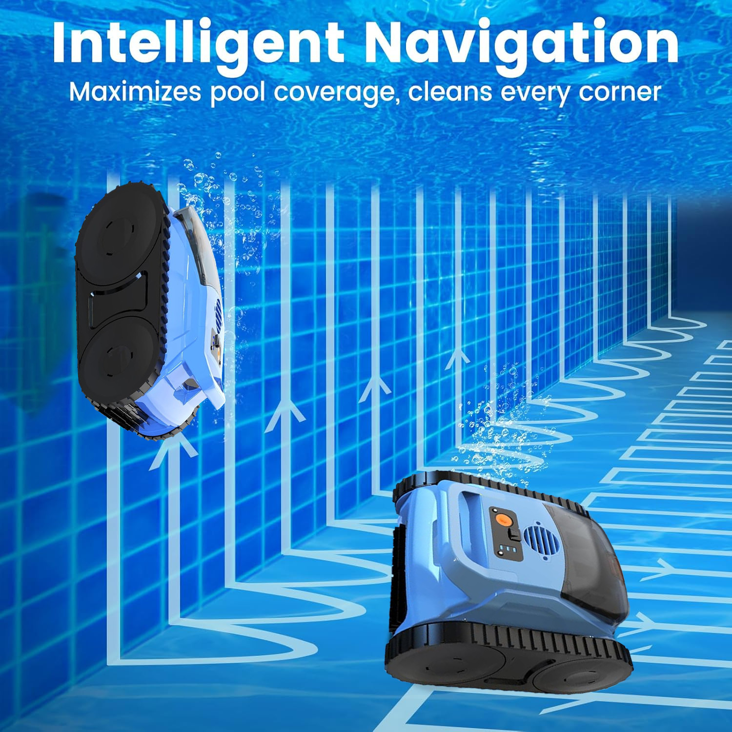 Automatic Cordless Robotic Pool Vacuum for Inground Above-Ground 2150 Sq. Ft