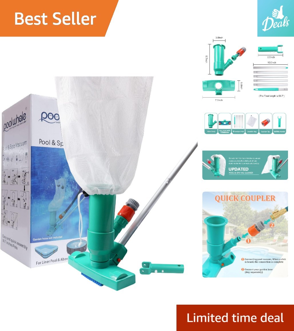 Multi-Functional Pool and Pond Vacuum with Touch Control – No Electricity Needed