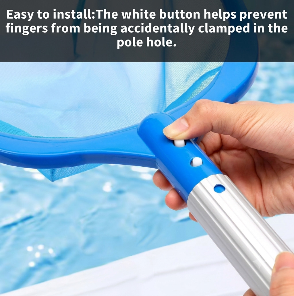 Pool Skimmer Net Leaf Debris Catcher Cleaner Flat Mesh Swimming Pool Tool