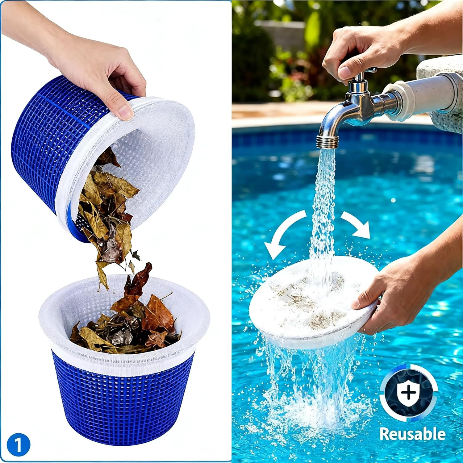 100 Pack Pool Skimmer Socks – Ultra Fine Mesh Filter for Debris