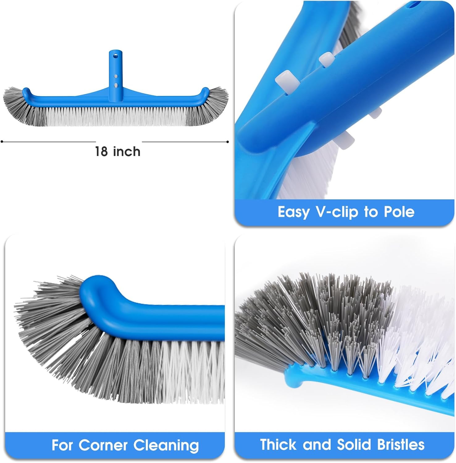 3-in-1 TidyMister Pool Cleaning Kit – 18 » Pool Net with Deep Bag & 18 » Pool Br