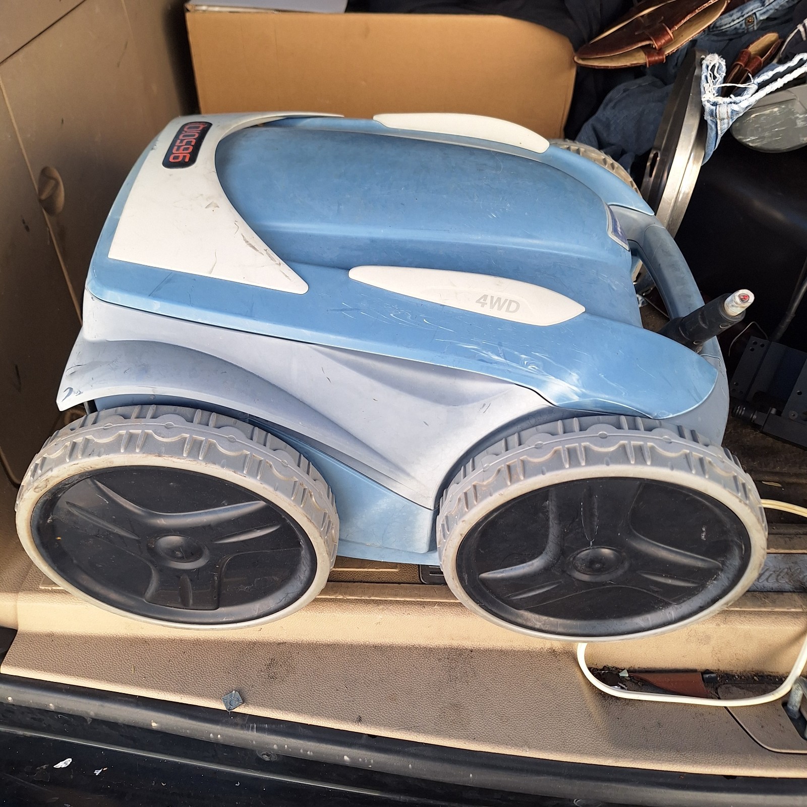 The Polaris 9650iQ Sport 4WD Robotic Pool Cleaner No Remote Control Or Cord