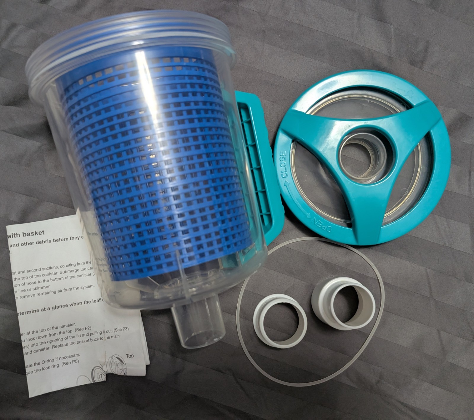 Pool Leaf Canister Catcher For Pool Vacuum With Mesh Basket Inline Leaf Catcher