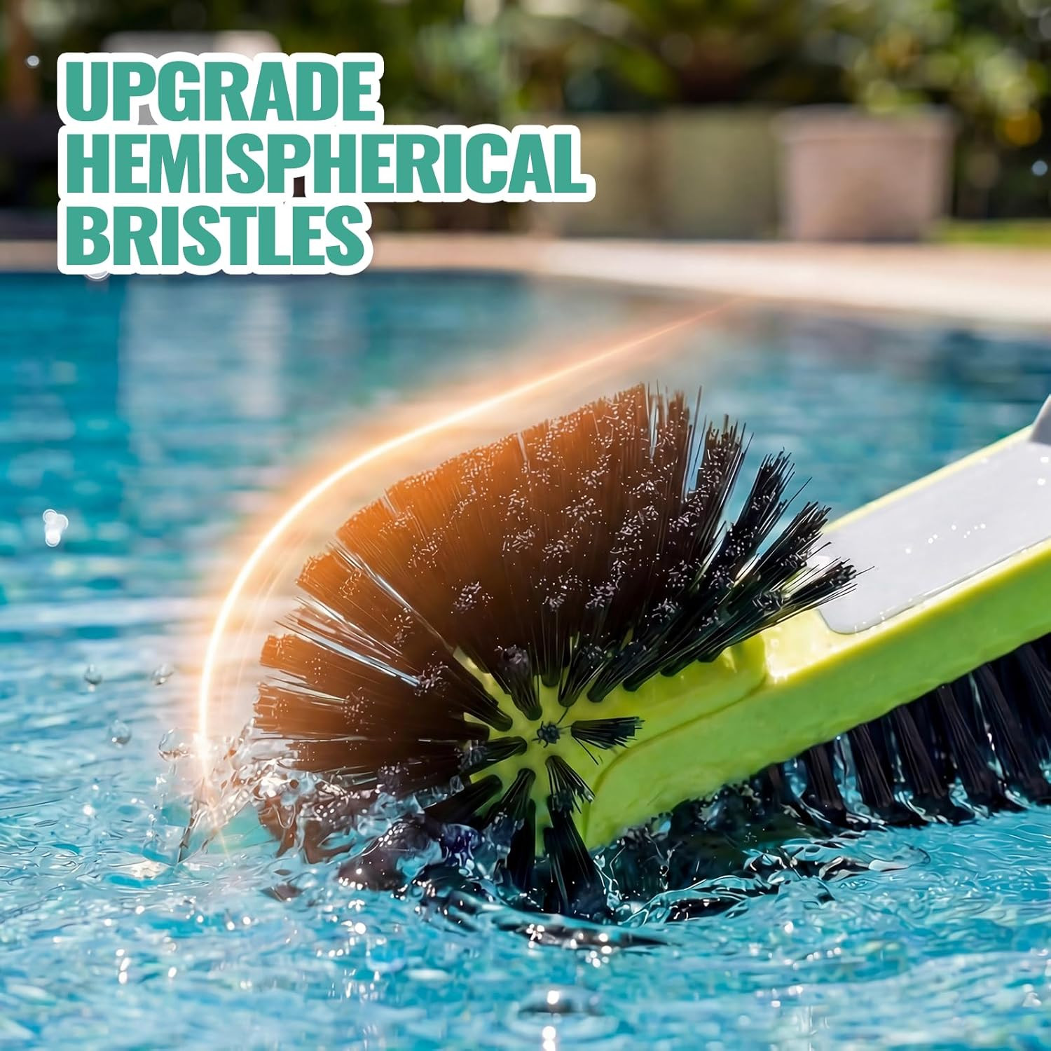 Pool Brush Head for Cleaning Walls with Hemispherical Bristles, Heavy Duty Ingro