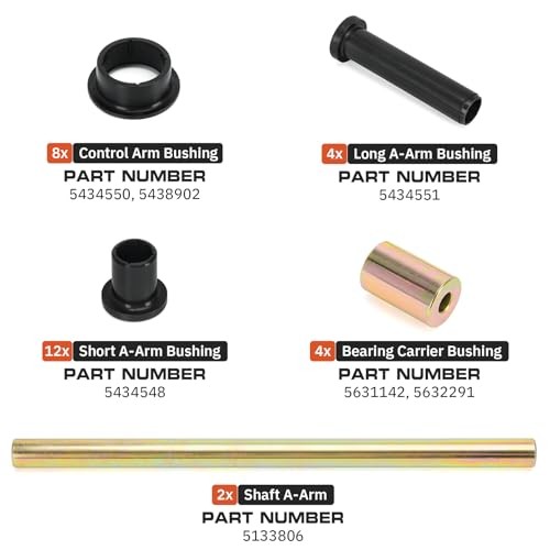 Rear Left and Right A-Arm Bushing Shafts Kit Replacement for Polaris Sportsman