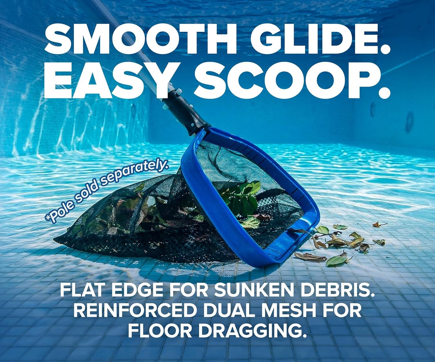 Pool Leaf Net Aluminum Frame Deep Bag Skimmer Inground Above Ground Swimming