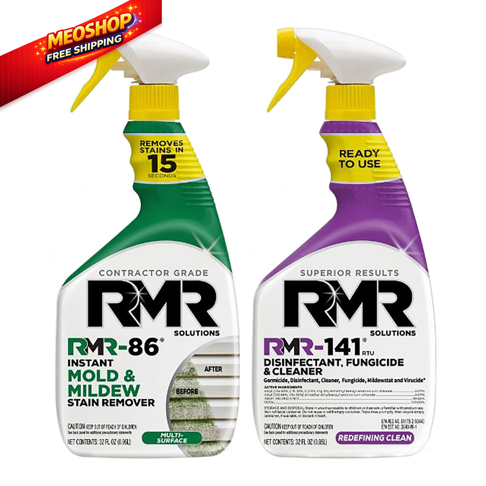 RMR Brands DIY Mold & Stain Remover Bundle, Complete 32 Fl Oz (Pack of 2)