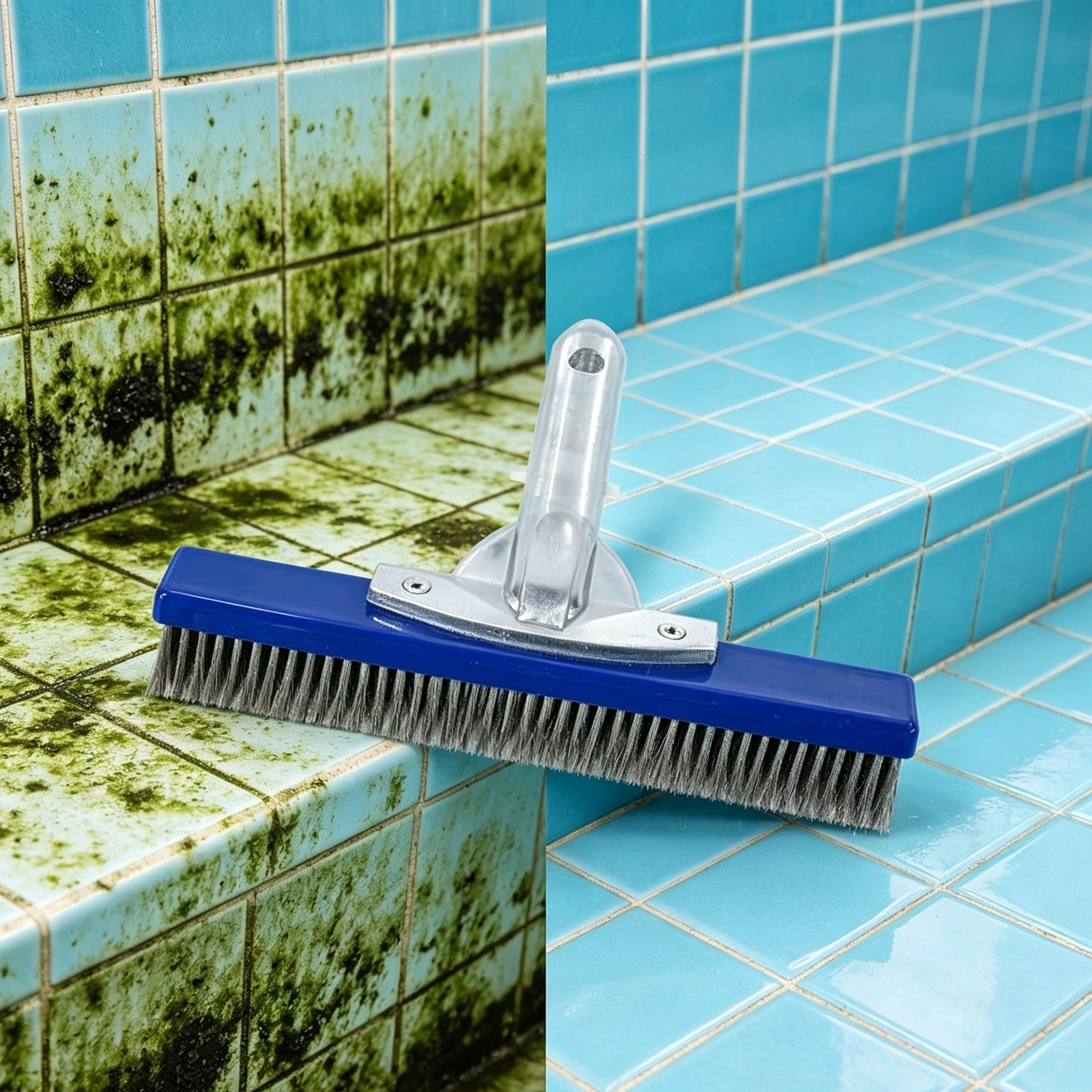 10&Prime; Stainless Steel Wire Bristle Pool Brush, Clean Concrete Rust, Tile Calcium