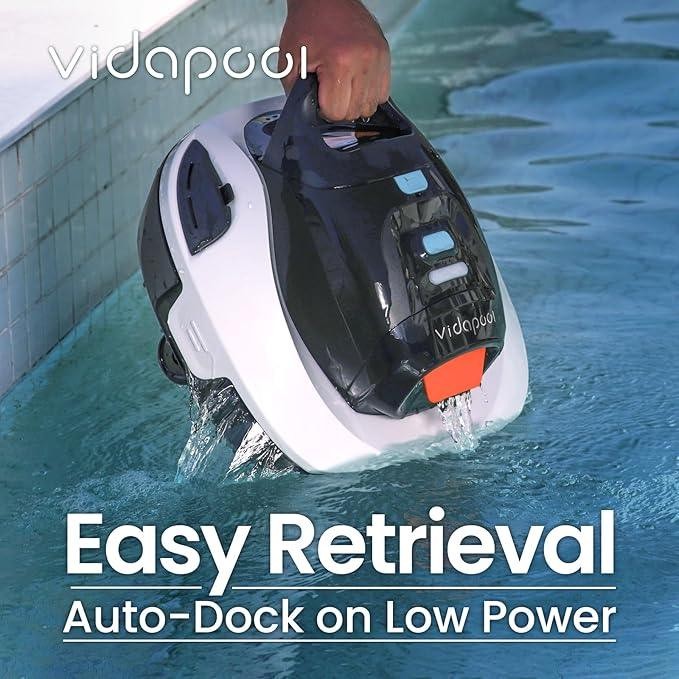 Vidapool Robotic Pool Vacuum – Battery Cleaner for Flat Pools