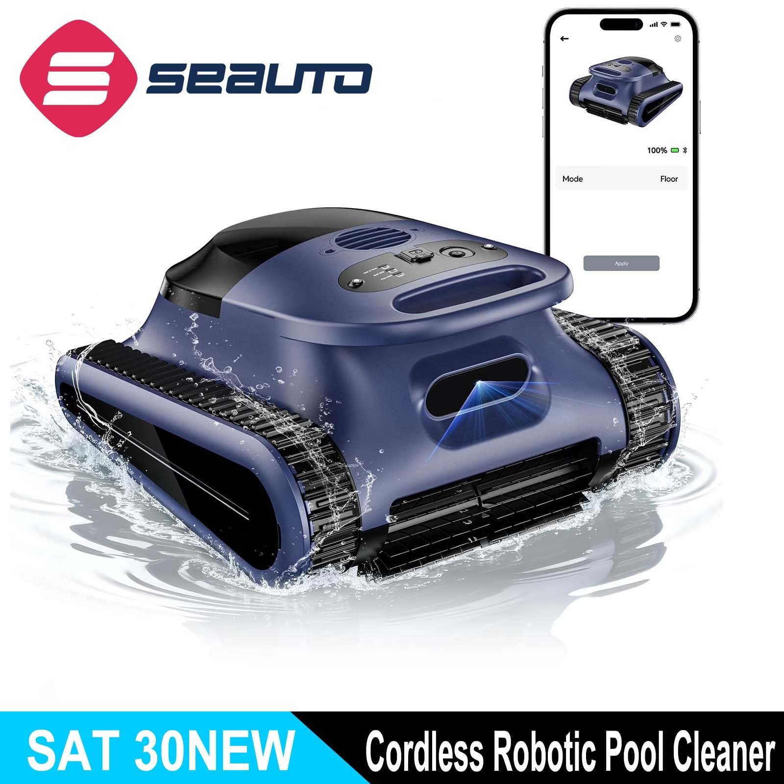 2026 Seauto 3H Robotic Pool Cleaner For Inground Pools Wall Climbing APP Control