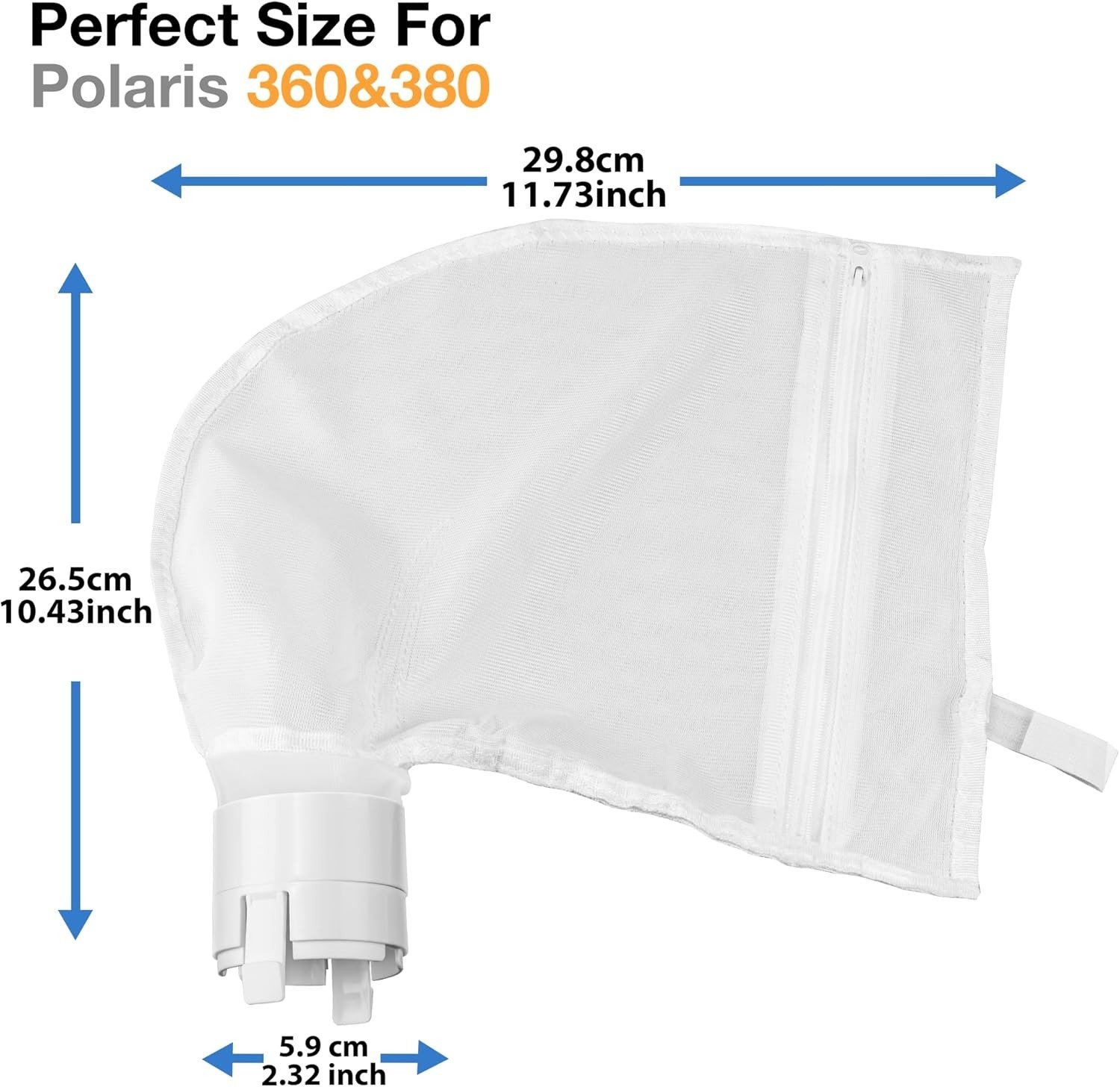 Pool Cleaner Bags 4 Pack Replacement for Polaris 280 480 K13 K16 Zipper