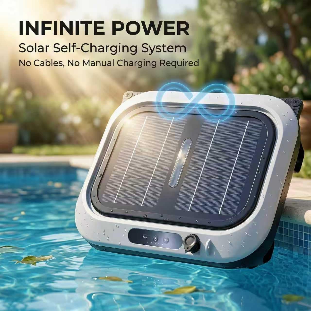 Automatic Robotic Pool Vacuum Cleaner Skimmer Solar Powered