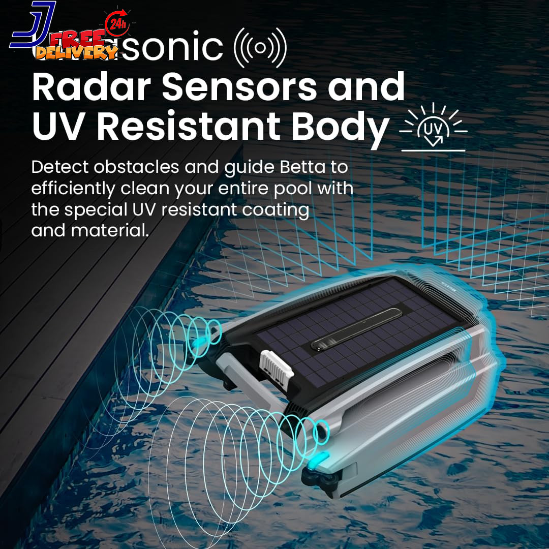 Solar-Powered Robotic Pool Skimmer with 24/7 Continuous Cleaning Power Dual Char