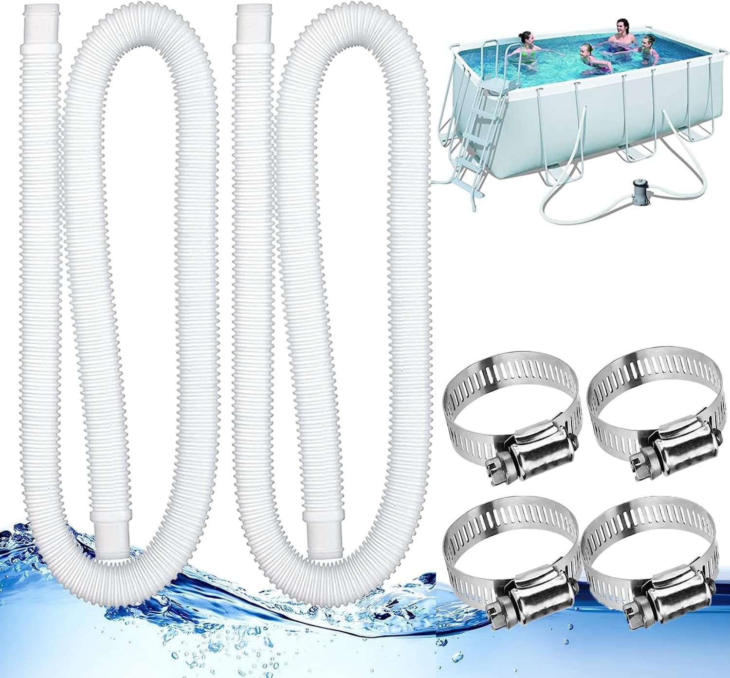 Pool Hose Replacement 1.25Inches Diameter 1.25 x 59 inches