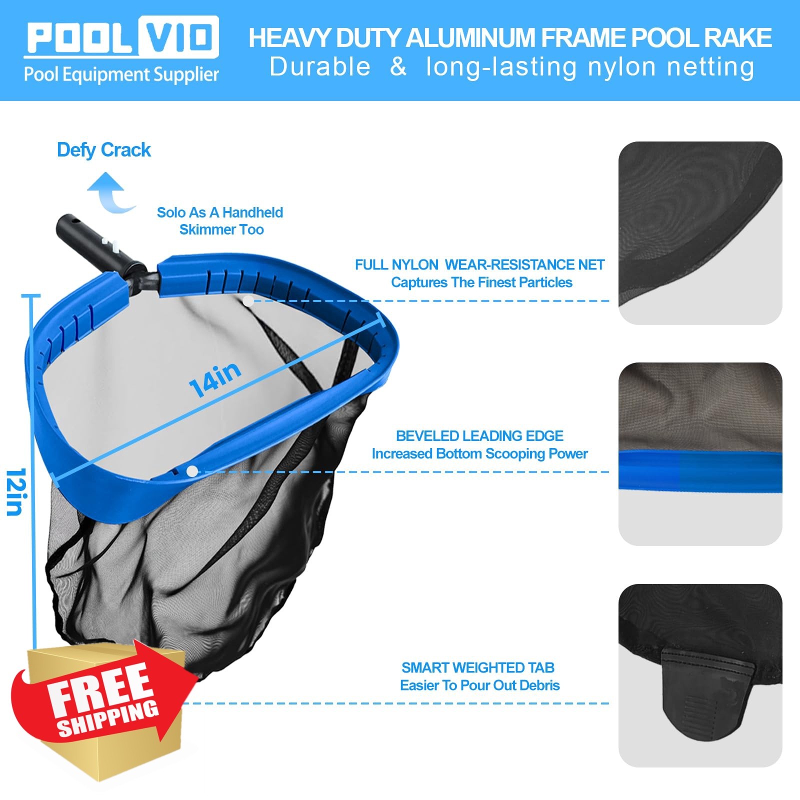 Poolvio Pool Cleaning Kit Spa Jet Vacuum 8ft Pole