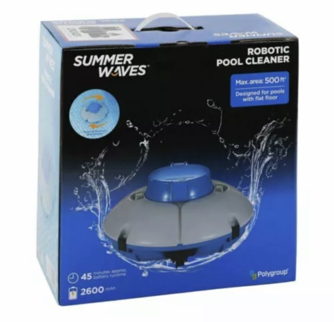 Summer Waves Robotic Cordless Rechargeable Swimming Pool Vacuum Cleaner System