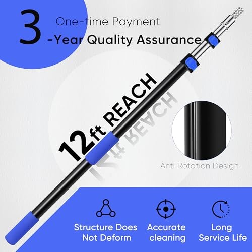 5-12ft Car Wash Kit,8 Piece,Thickened Aluminum Telescopic Rod,Cleaning