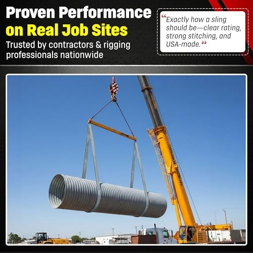 DD Sling 4 Inch x 20 Ft Polyester Lifting Sling – USA Made 11,500 lb