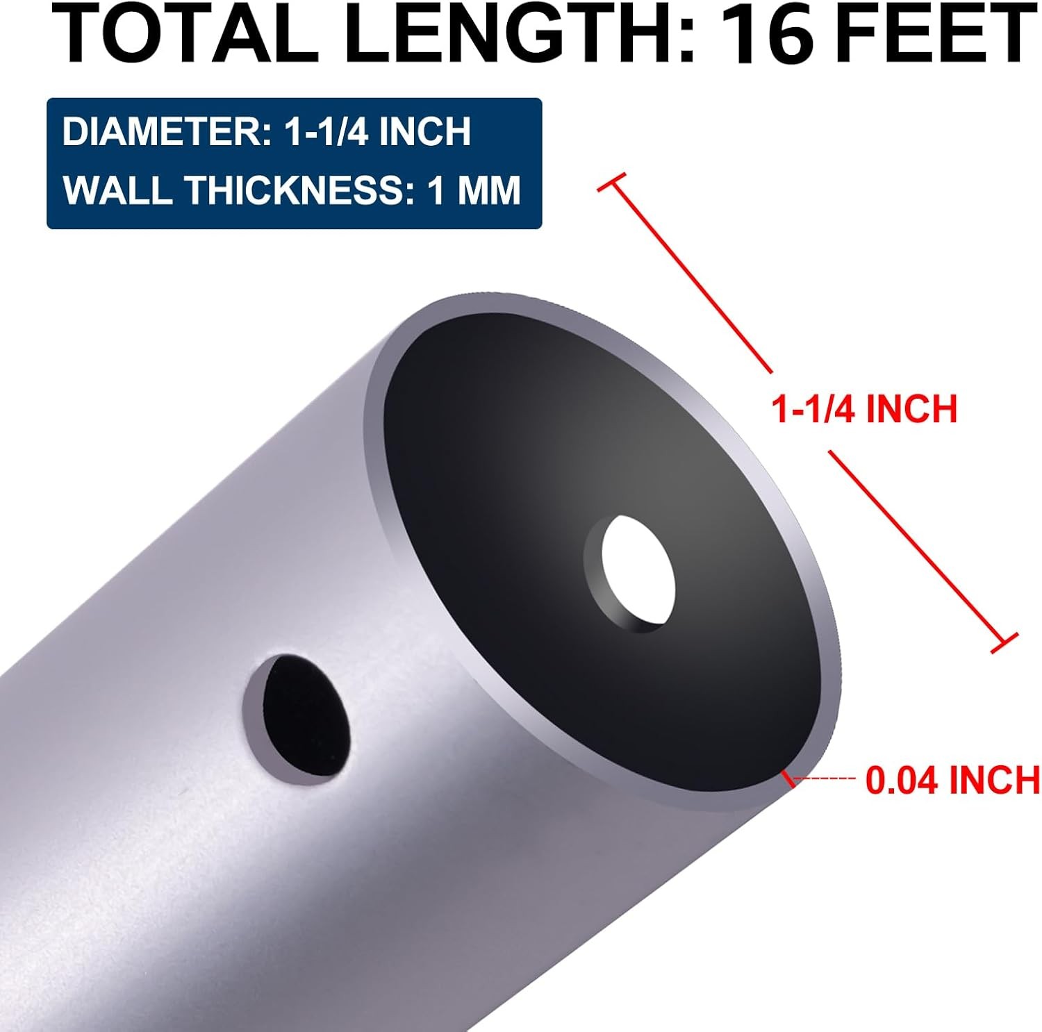 Pool Pole 16ft Heavy Duty, Detachable Swimming Pool Pole with User-Friendly Doub