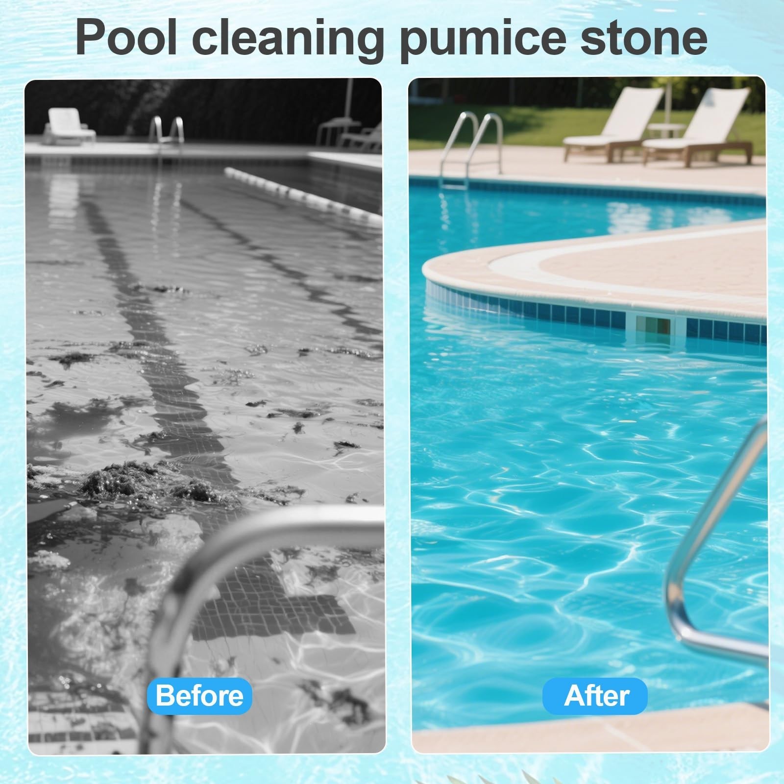8 Pcs Pool Pumice Stones for Tile Cleaning, Stain Removal & Grout Scrubbing
