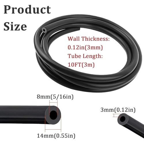 vvag 10 FT Vacuum Hose Automotive, Tubing Hose Silicone Pipe Vacuum 5/16 Inch