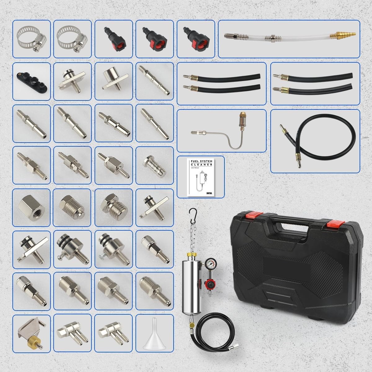 Fuel Injector Cleaner Kit, Automotive Fuel System Cleaning Kit, 1000ML Non