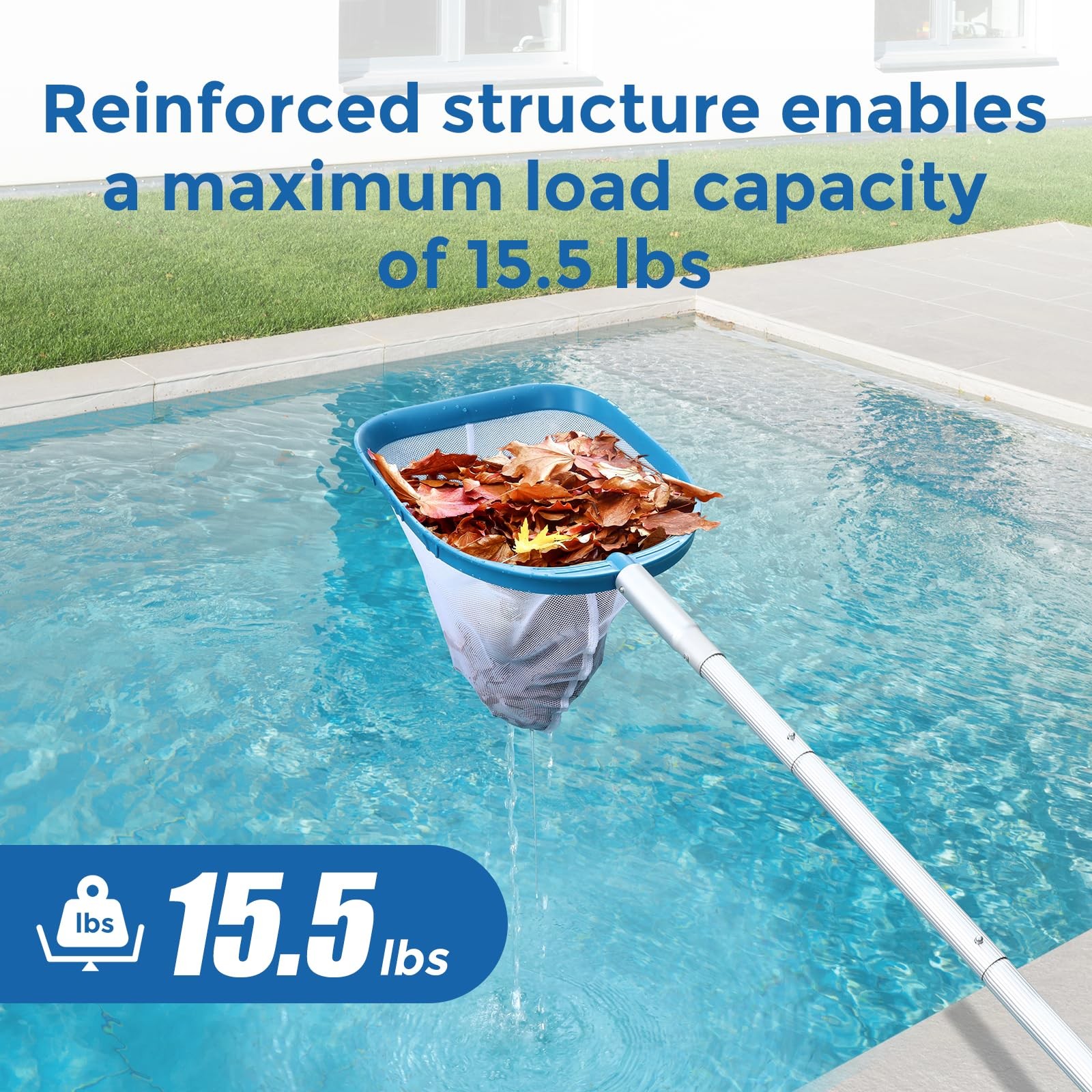 Professional Pool Skimmer Net 6 Feet with Aluminum Poles for Fast Debris Removal