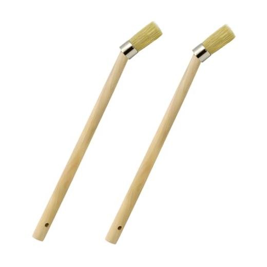 2PCS Car Curved Tire Mounting Paste Lube Brush, 45 Degree Angle Head Auto Wood