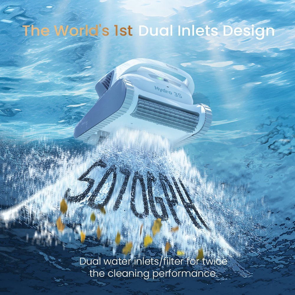 Hydro 3S Cordless Robotic Pool Vacuum for Inground Pools, 4 Cleaning Modes